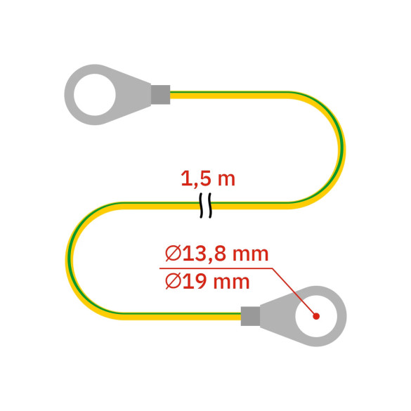 Свързващ кабел за многоточково заземяване със заземителни колчета M12 - изображение 6