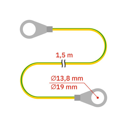 Свързващ кабел за многоточково заземяване със заземителни колчета M12 - изображение 6
