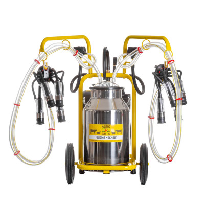 Агрегат за доене на крави с 2 станции и гюм от неръждаема стомана, 40 литра - изображение 2