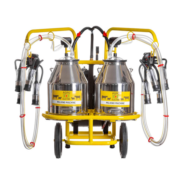 Агрегат за доене на крави с 2 станции и 2 гюма от неръждаема стомана по 30 литра - изображение 2