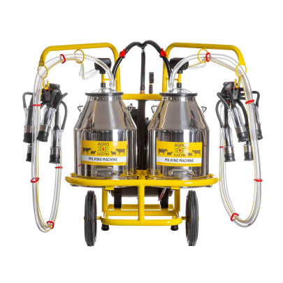 Агрегат за доене на крави с 2 станции и 2 гюма от неръждаема стомана по 30 литра - изображение 2