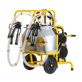 Доилен агрегат за крави с 2 станции и 2 алуминиеви 30-литрови гюма - изображение 1