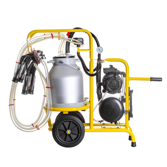 Доилен агрегат за крави с 2 станции и 2 алуминиеви 30-литрови гюма - изображение 2