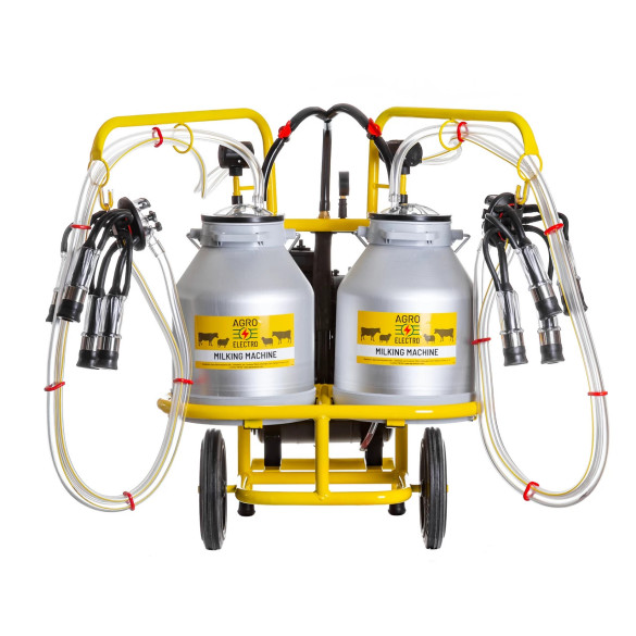 Доилен агрегат за крави с 2 станции и 2 алуминиеви 30-литрови гюма - изображение 3