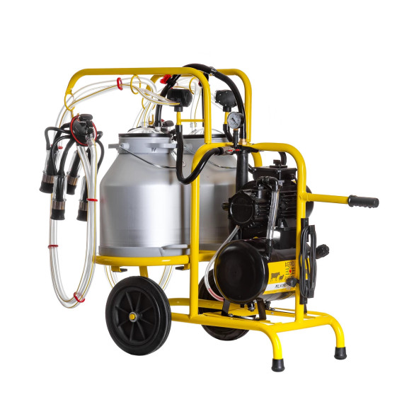 Доилен агрегат за крави с 2 станции и 2 алуминиеви 30-литрови гюма - изображение 4