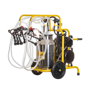 Доилен агрегат за кози, 4 станции, 1 гюм от неръждаема стомана, 40 литра - изображение 1