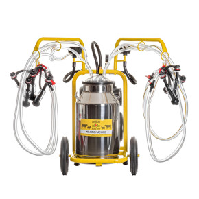 Доилен агрегат за кози, 4 станции, 1 гюм от неръждаема стомана, 40 литра - изображение 1 2