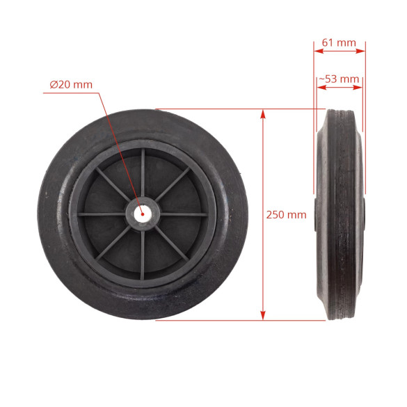 Колело за доилен агрегат, 250 мм - изображение 6