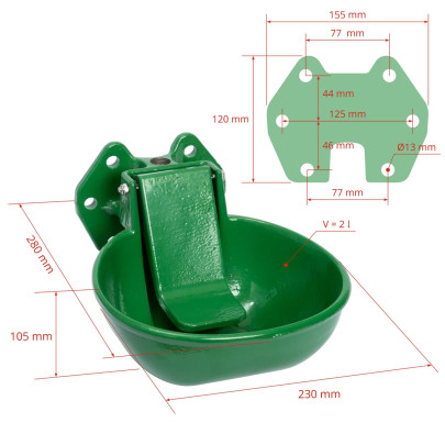 Автоматична чугунена поилка 2 литра - изображение 5