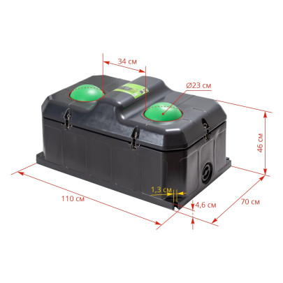 Двойна поилка за едър рогат добитък и коне, с плаващи топки против замръзване, 100 литра - изображение 9