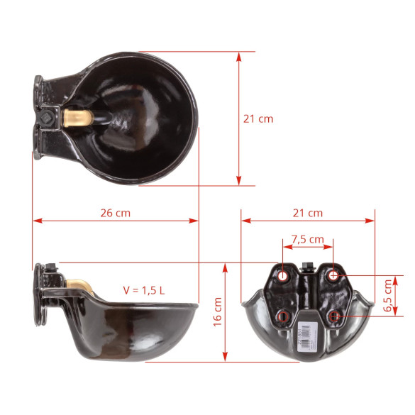 Поилка G51 с цилиндричен клапан, 1,7 литра - изображение 7