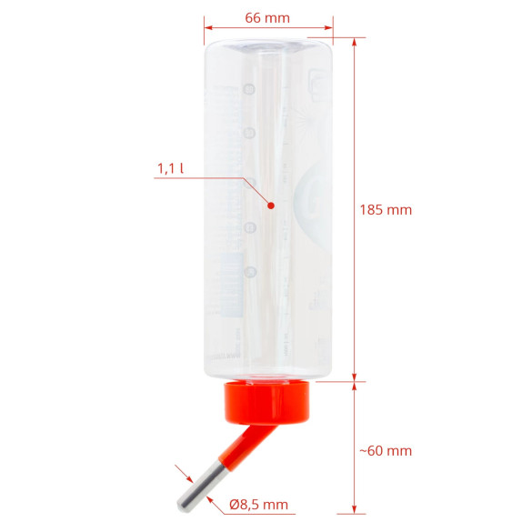 Поилка за зайци със сачмен клапан, 1100 мл - изображение 4