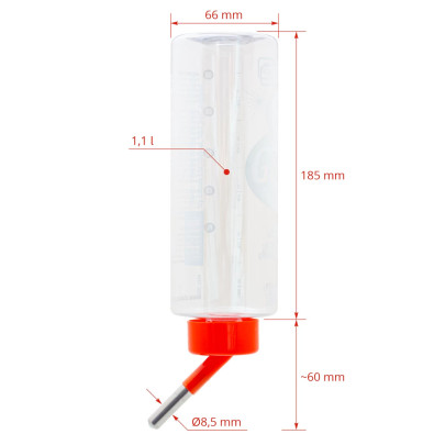 Поилка за зайци със сачмен клапан, 1100 мл - изображение 4