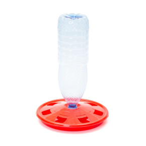 Кръгла поилка с PET бутилка, за пилета - изображение 1