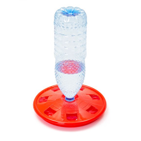 Кръгла поилка с PET бутилка, за пилета - изображение 1 2