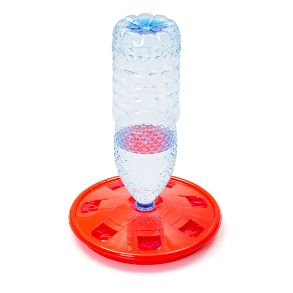 Кръгла поилка с PET бутилка, за пилета - изображение 2