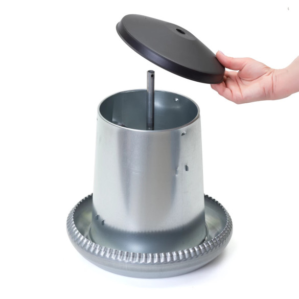 Хранилка за възрастни птици, галванизиран метал, 8 л - изображение 2