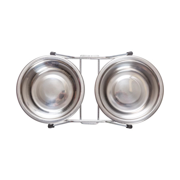 Комплект от 2 купички за домашни любимци от неръждаема стомана, Ø 13 см, 450 мл - изображение 3