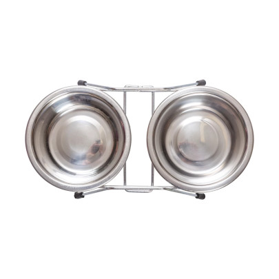 Комплект от 2 купички за домашни любимци от неръждаема стомана, Ø 13 см, 450 мл - изображение 3