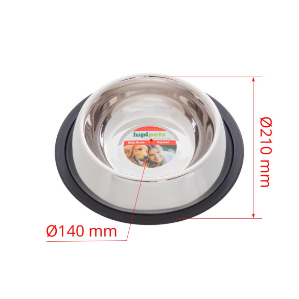 Купа от неръждаема стомана за храна за кучета, Ø 16 см, 450 мл - изображение 3