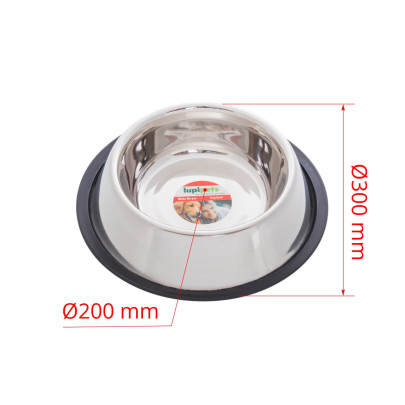 Купа от неръждаема стомана за храна за кучета, Ø 23 см, 1800 мл - изображение 3