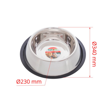 Купа от неръждаема стомана за храна за кучета, Ø 26 см, 2700 мл - изображение 3