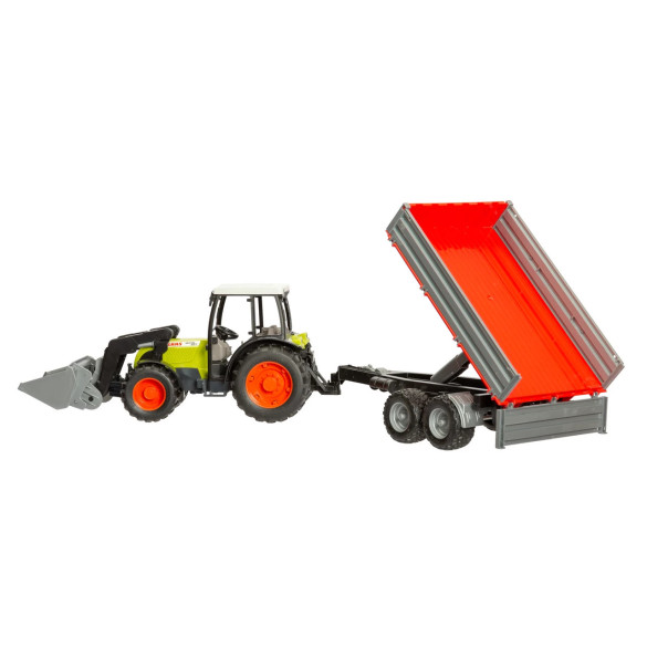 Трактор-играчка Claas Nectis 267F с челен товарач и ремарке - изображение 2