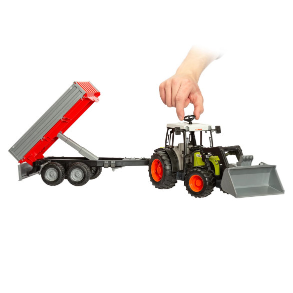 Трактор-играчка Claas Nectis 267F с челен товарач и ремарке - изображение 3