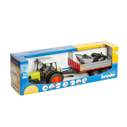 Трактор-играчка Claas Nectis 267F с челен товарач и ремарке - изображение 4