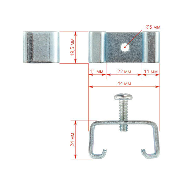Монтажна скоба с резба M6 за Т-post стълбове, 2 бр. - изображение 8