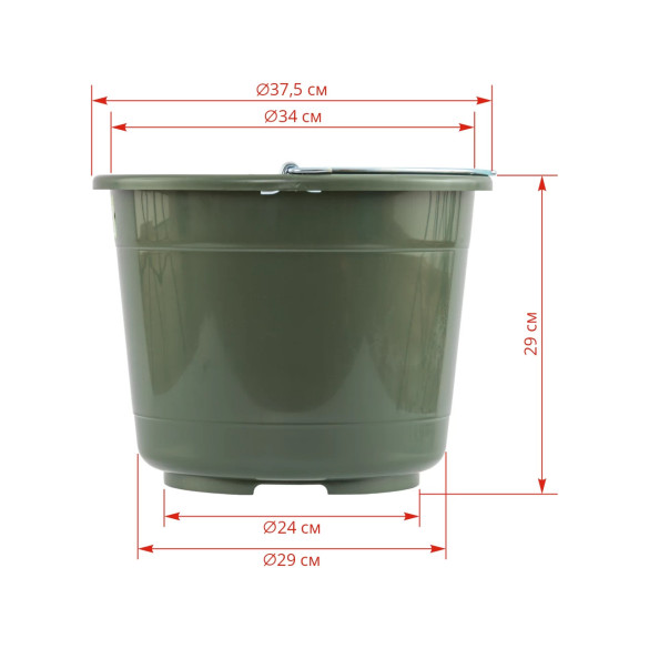 Kофа за хранене на живоните в обора, зелена, 20 литра - изображение 3