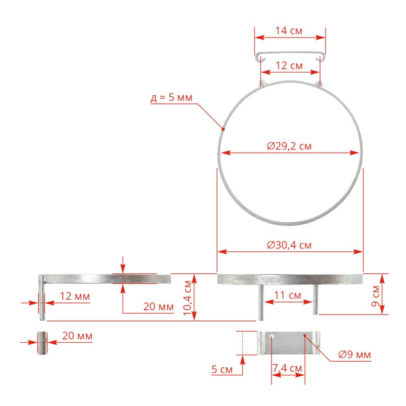 Поцинкована метална скоба за кофи за хранене - изображение 5