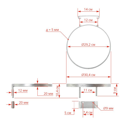 Поцинкована метална скоба за кофи за хранене - изображение 5
