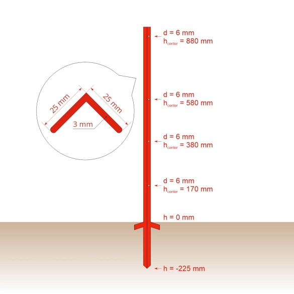 Колче от винкел 25 × 25мм, 115см, 10бр. - изображение 7