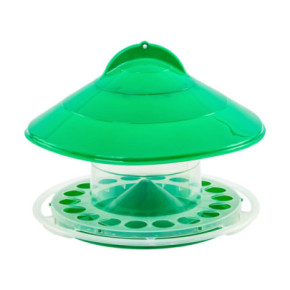 Висяща хранилка за птици, зелена пластмаса - изображение 1