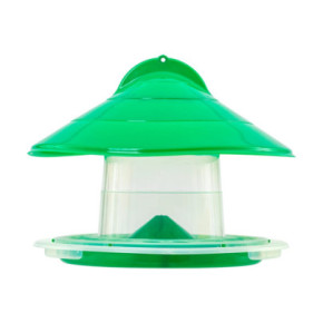 Висяща хранилка за птици, зелена пластмаса - изображение 1 2