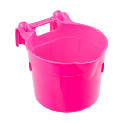 Кофа за хранене, с конзола за окачване, цилиндрична форма, розова, 8литра - изображение 1