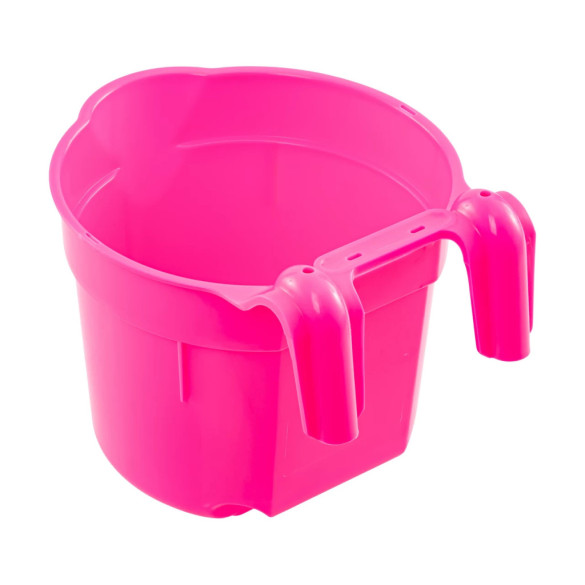 Кофа за хранене, с конзола за окачване, цилиндрична форма, розова, 8литра - изображение 2