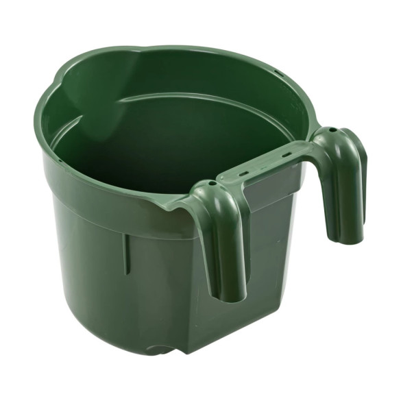 Кофа за хранене, с конзола за окачване, цилиндрична форма, тъмнозелена, 8литра - изображение 2