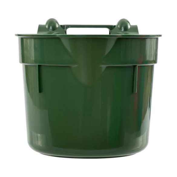 Кофа за хранене, с конзола за окачване, цилиндрична форма, тъмнозелена, 8литра - изображение 3