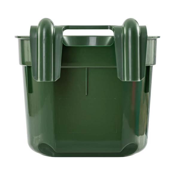 Кофа за хранене, с конзола за окачване, цилиндрична форма, тъмнозелена, 8литра - изображение 4