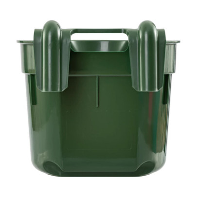 Кофа за хранене, с конзола за окачване, цилиндрична форма, тъмнозелена, 8литра - изображение 4
