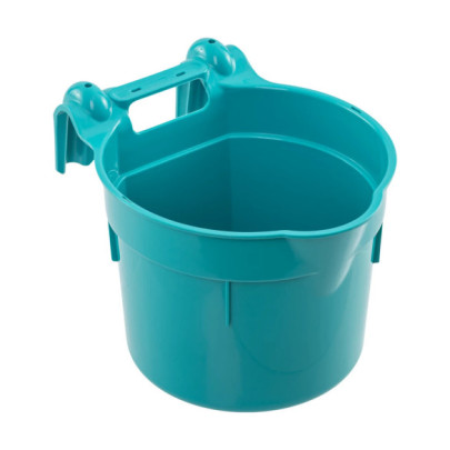 Кофа за хранене, с конзола за окачване, цилиндрична форма, тюркоазена, 8литра - изображение 1