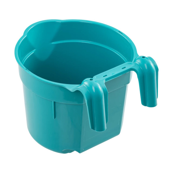 Кофа за хранене, с конзола за окачване, цилиндрична форма, тюркоазена, 8литра - изображение 2