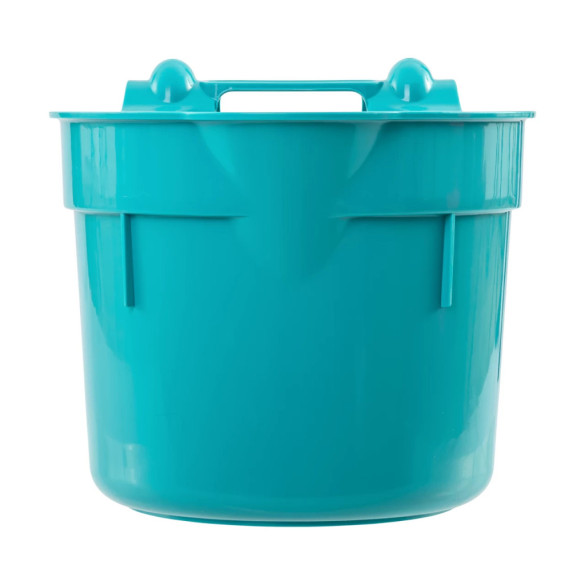 Кофа за хранене, с конзола за окачване, цилиндрична форма, тюркоазена, 8литра - изображение 3