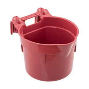 Кофа за хранене с конзола за окачване, цилиндрична форма, вишневочервена, 8литра - изображение 1