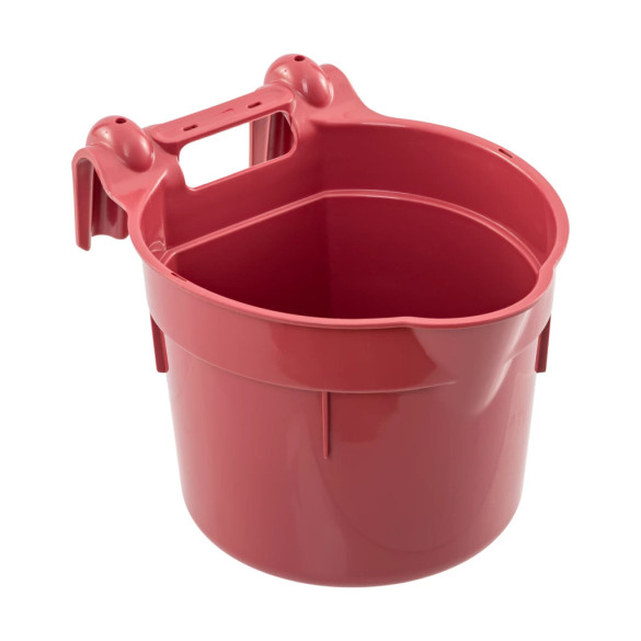 Кофа за хранене с конзола за окачване, цилиндрична форма, вишневочервена, 8литра - изображение 1