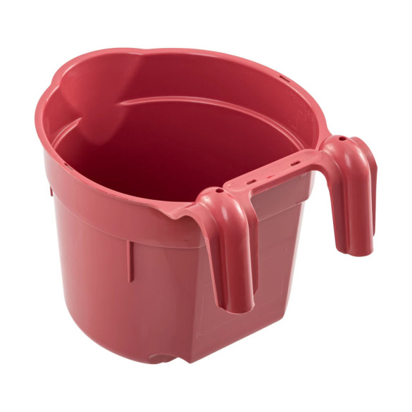 Кофа за хранене с конзола за окачване, цилиндрична форма, вишневочервена, 8литра - изображение 2