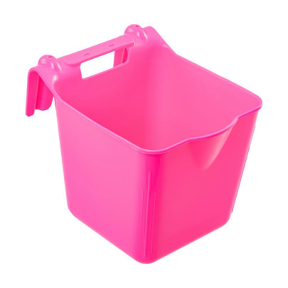 Кофа за хранене с конзола за окачване, квадратна форма, розова, 13литра - изображение 1