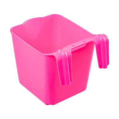 Кофа за хранене с конзола за окачване, квадратна форма, розова, 13литра - изображение 2